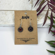 Handcrafted Semiprecious Small Stone Earrings - Garnet