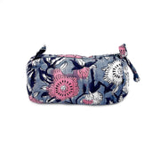 Midnight Blossoms Accessory Bag - Block Printed Cotton