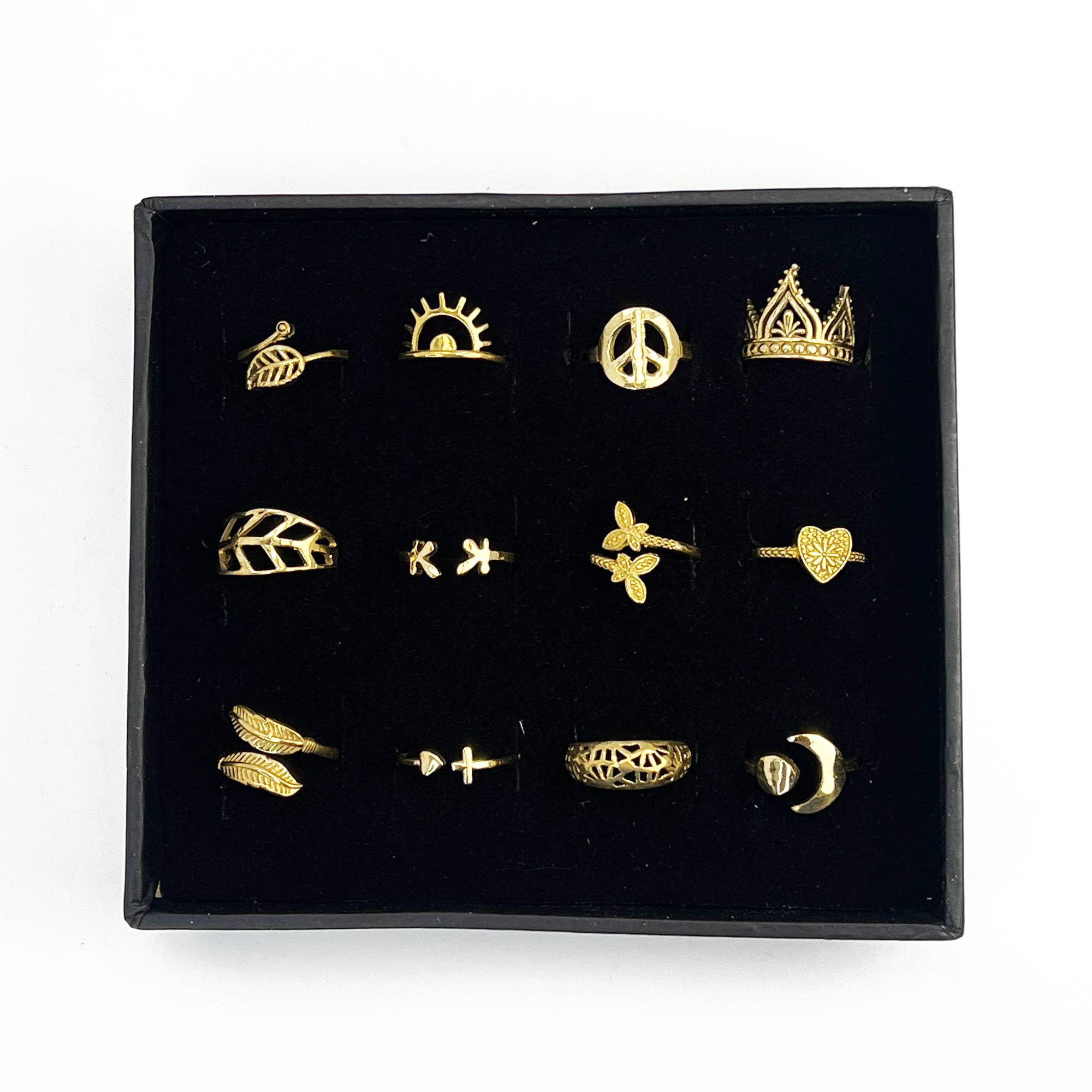 Tanvi Gold Plated Ring Prepack - 12 Count (No Display)