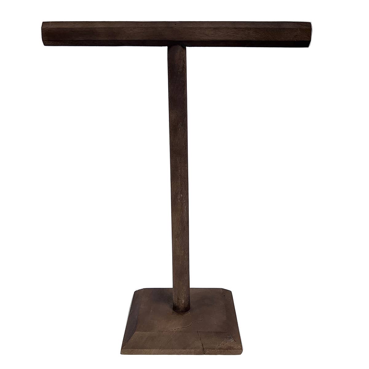 Medium Hexagon T-Bar Wooden Display - Brown