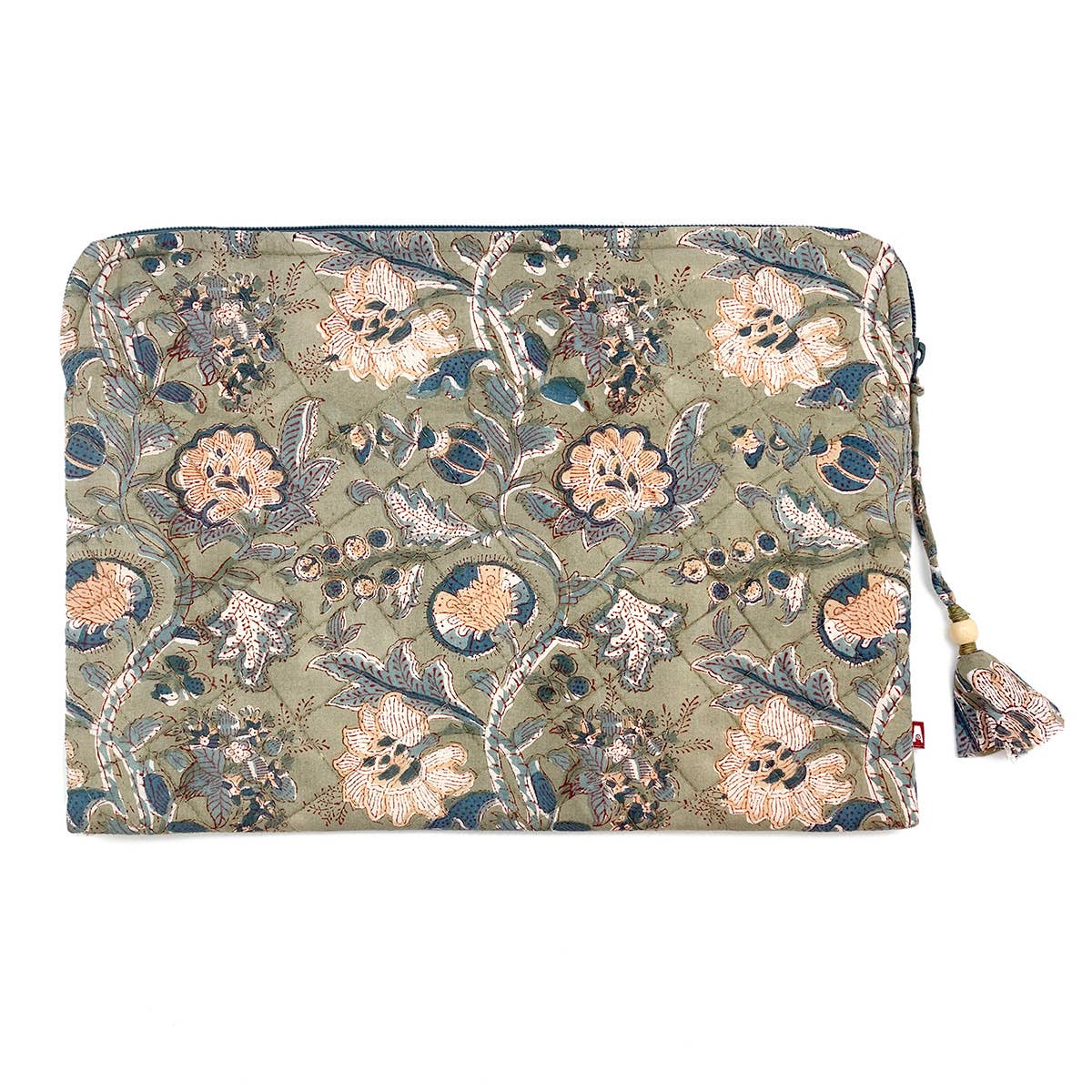 Serenity Large Laptop Bag - Block Printed Cotton