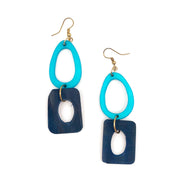 Omala Azure Coast Collection Earrings - Hoop and Rectangle