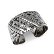 Kashi Mixed Print Diagonal Stripes Embossed Bracelet