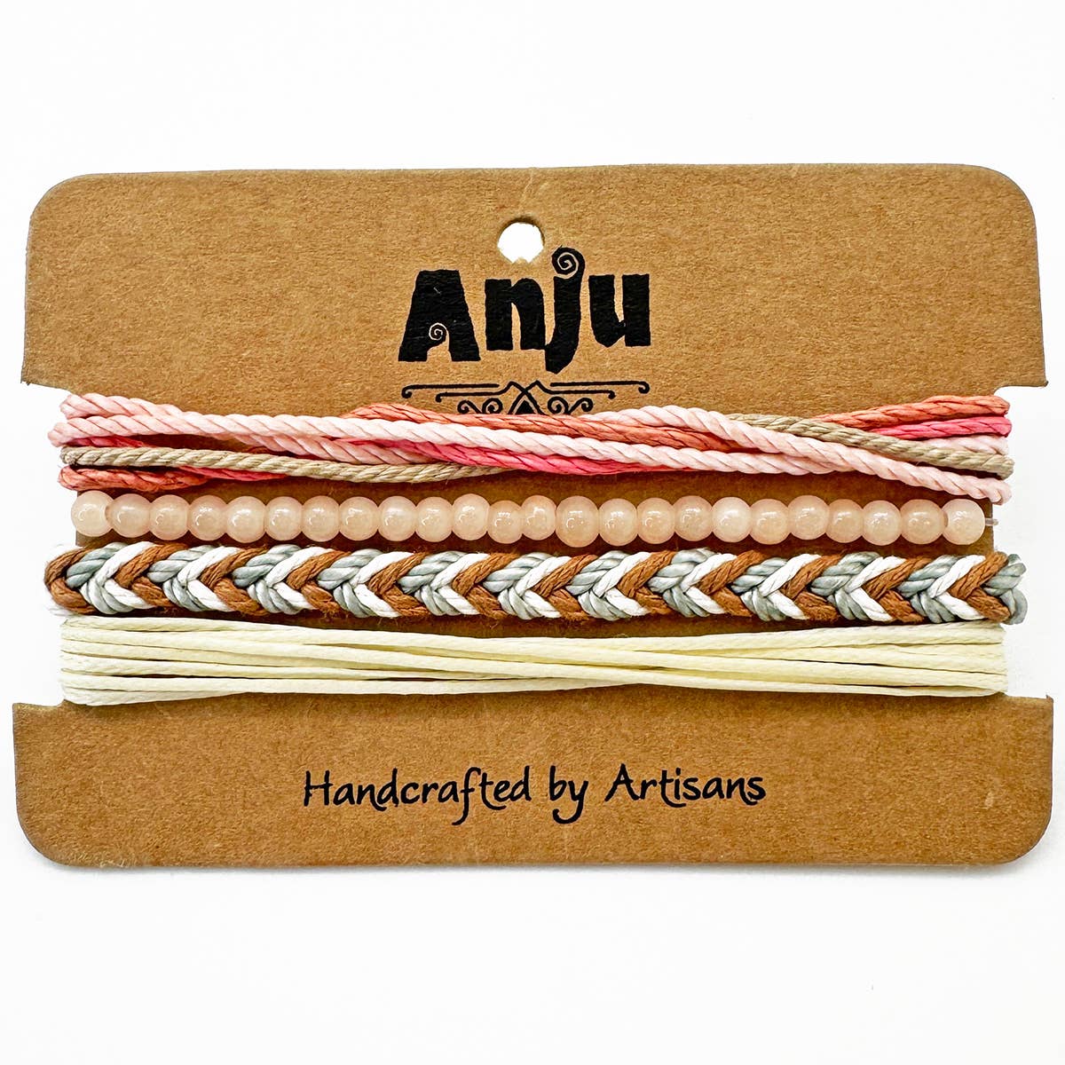 Weave & Wander Blush & Earth Bracelet 4 Piece Set