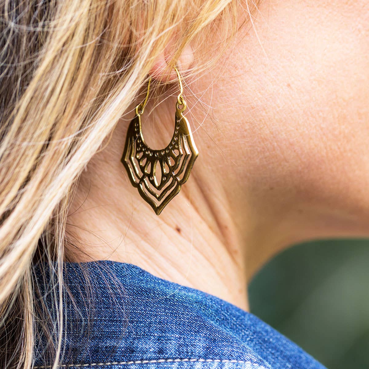 Tanvi Collection Earrings - Gold Openwork Petal