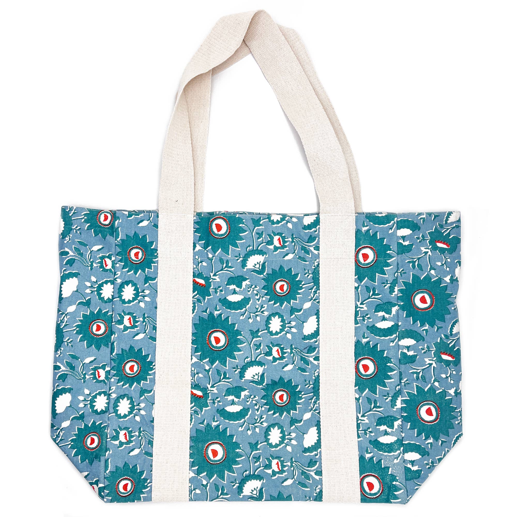 Handcrafted Canvas Bag with Block-Printed  Serene Petals