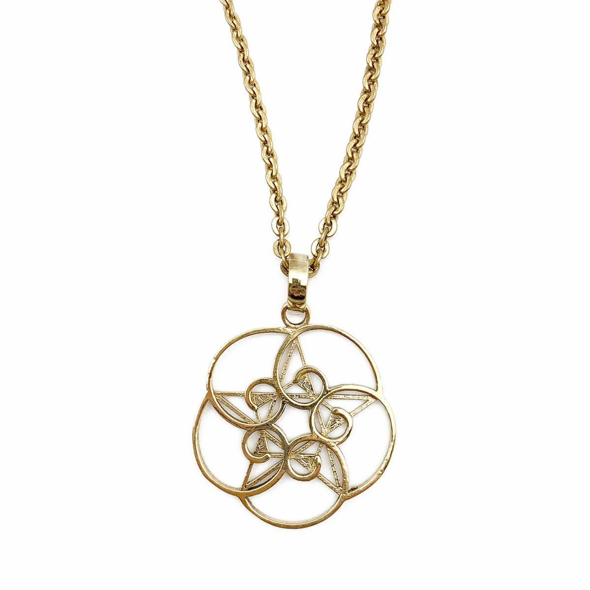 Tanvi Collection Necklace - Gold Star and Spirals