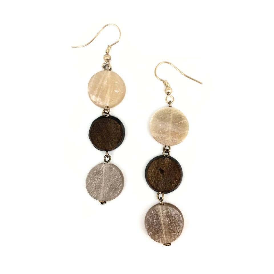 Omala Autumn Neutrals Collection Earrings - Small Circles
