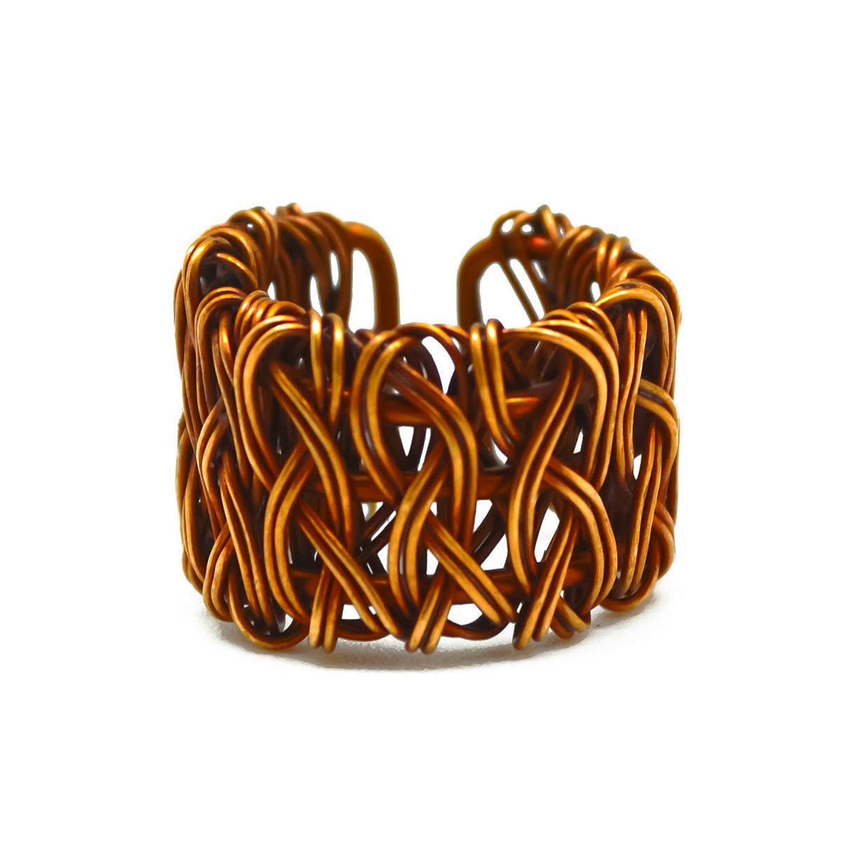 Basketweave Antique Copper Braided Ring