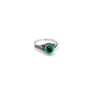 Tanvi Collection Ring - Silver Circle with Malachite