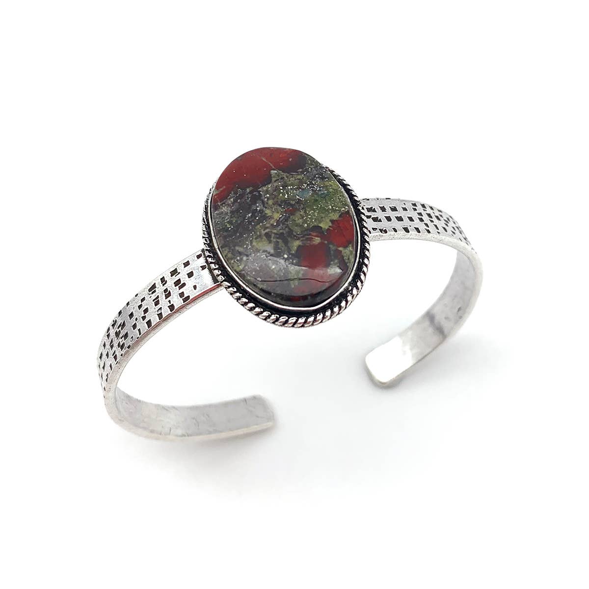 Handcrafted Kashi Semiprecious Stone Cuff - Dragon Stone