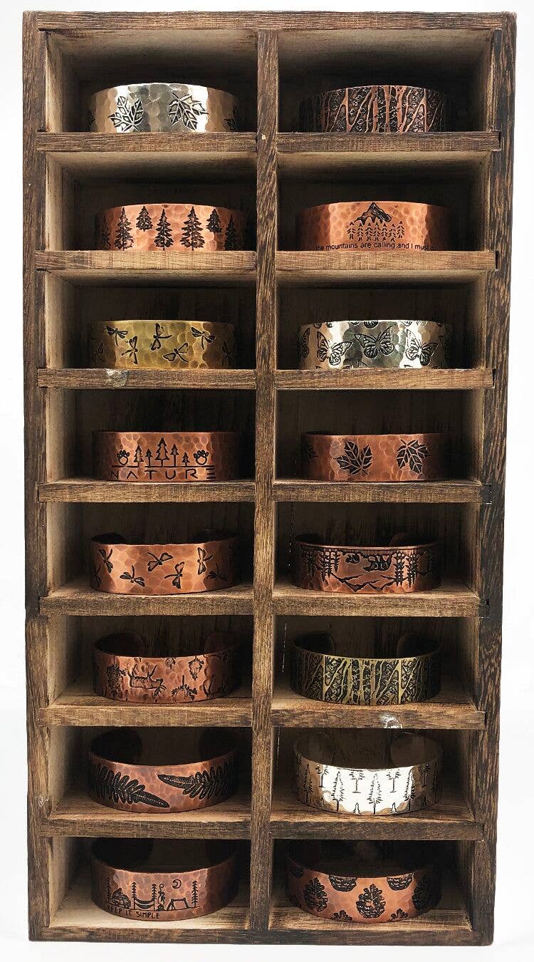 16 Assorted Engraved Metal Cuffs without Display