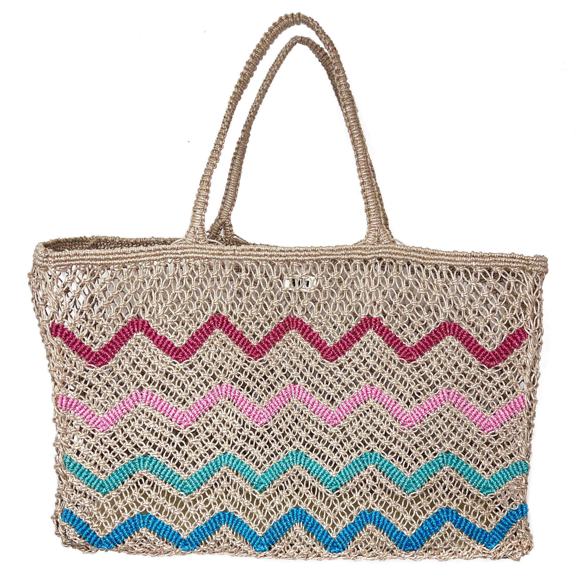 Ibiza Bag - Oversize Jute beach bag  with multicolor waves