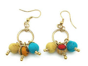 Aasha Three Beads Earrings