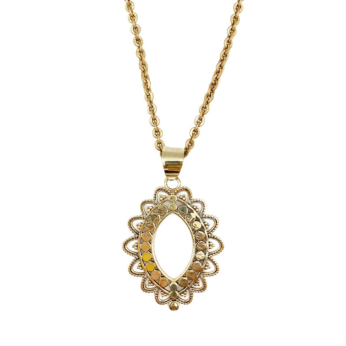 Tanvi Collection Necklace - Gold Scalloped Marquise