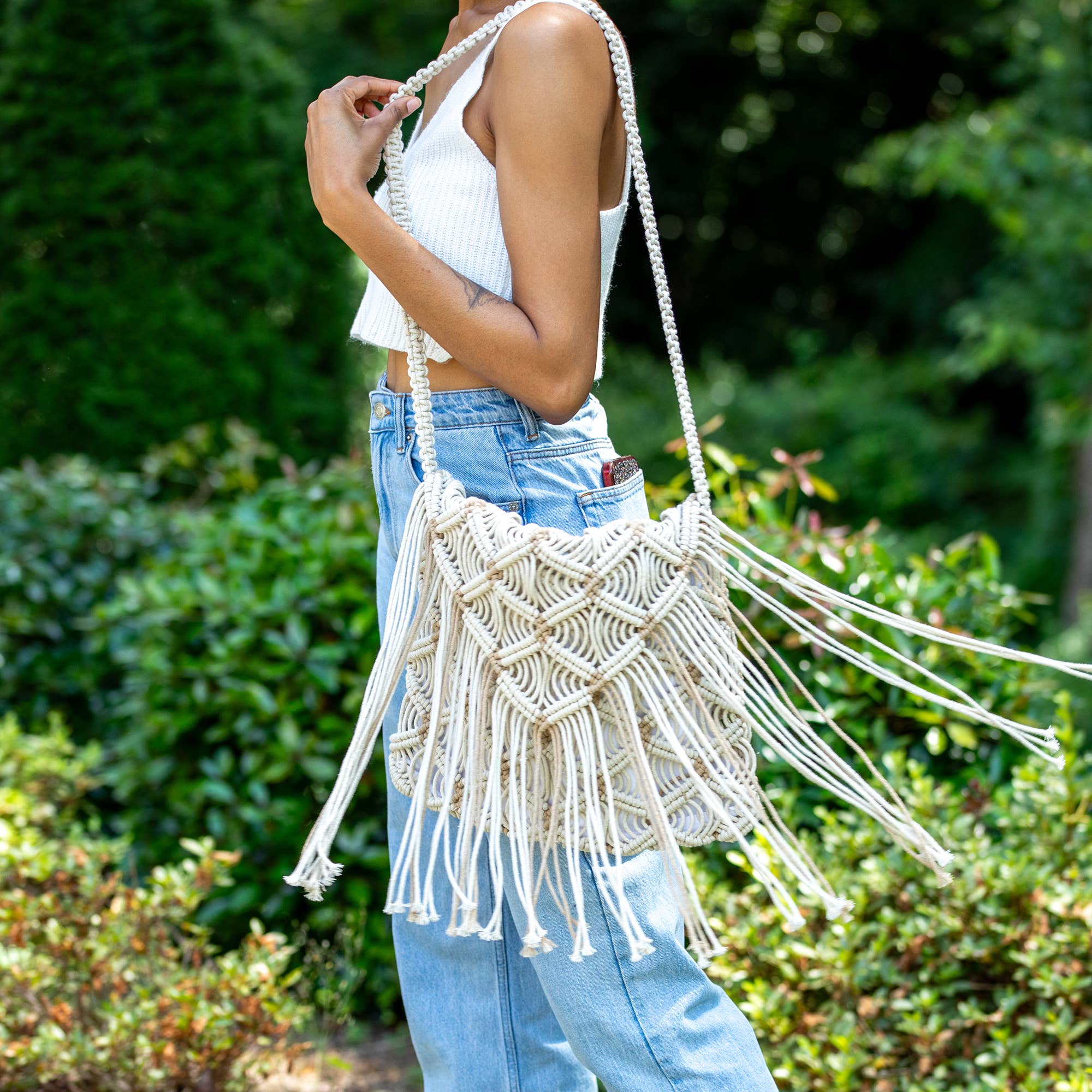 Elisa Macramé Envelope Crossbody Bag