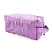 Aviva Collection - Quilted Solid Cotton Cosmetic Bag