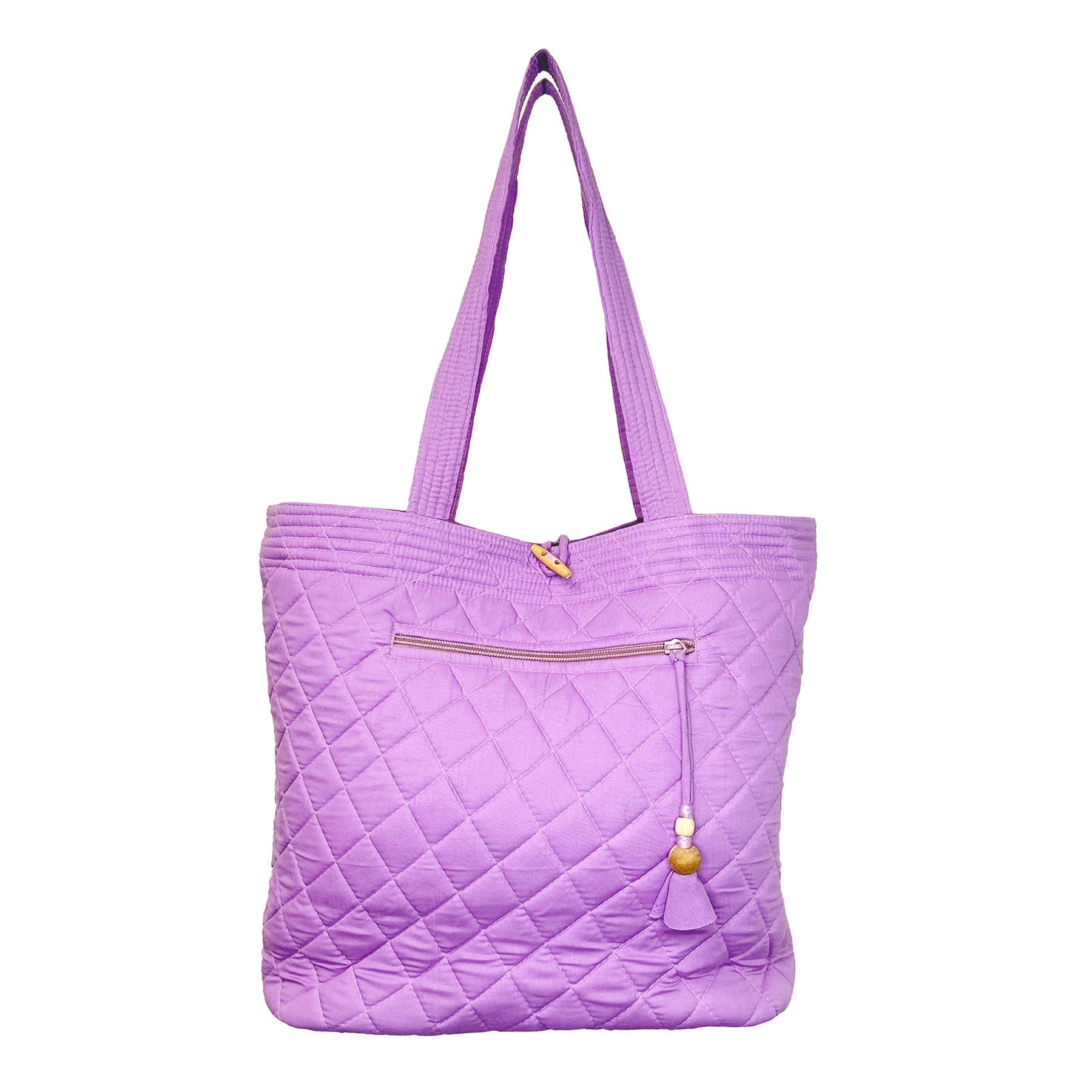 Aviva Collection - Quilted Solid Cotton Shopper Tote
