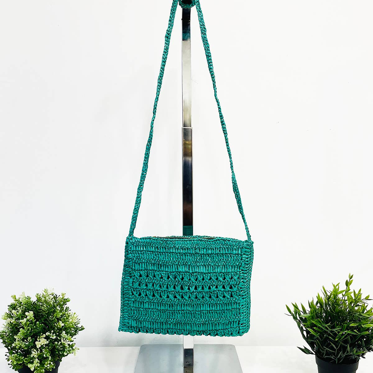 Lola Bag - Crossbody Pouch with Zipper - Bright Teal