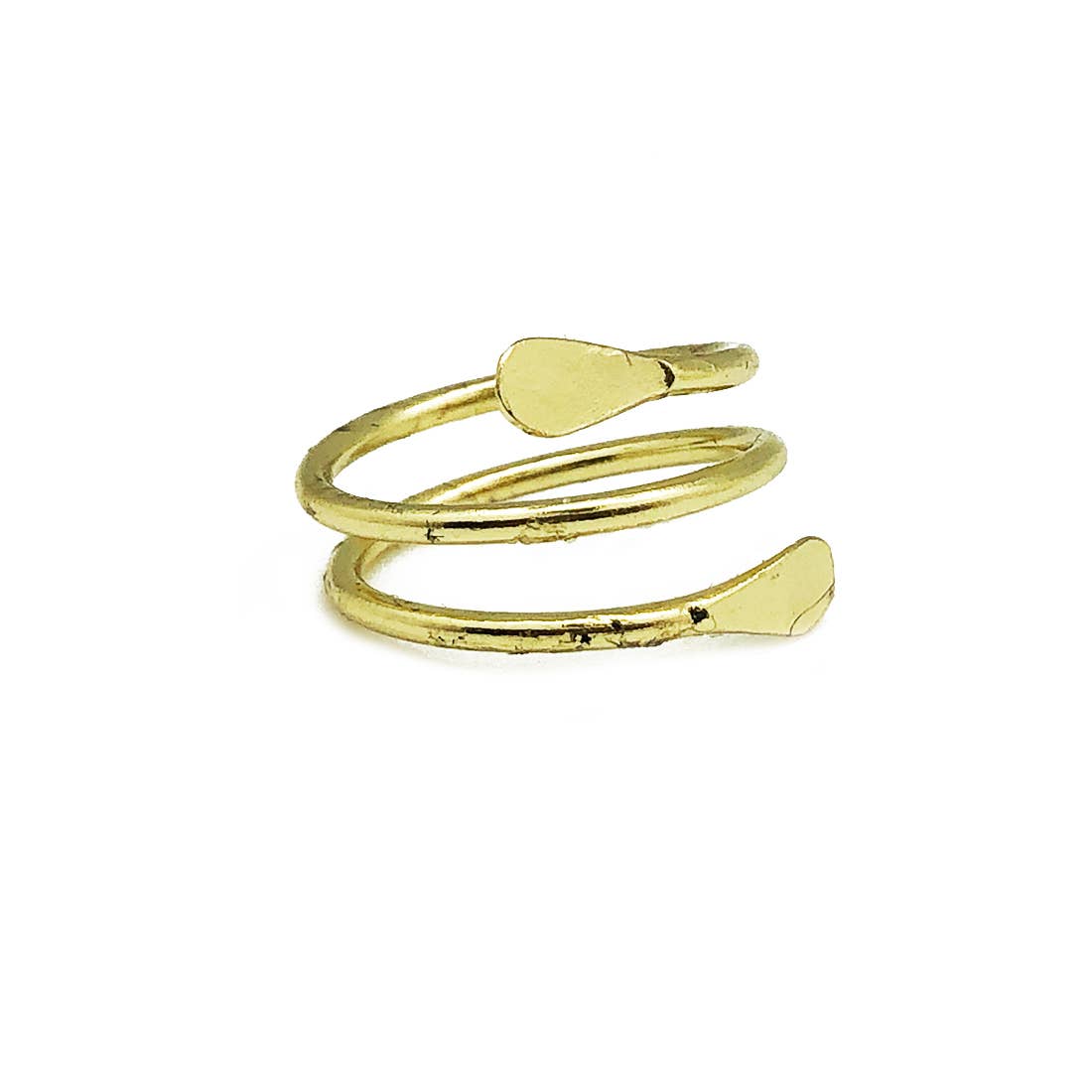 Gold Plated Adjustable Ring - Coil With Flat Ends