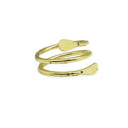 Gold Plated Adjustable Ring - Coil With Flat Ends