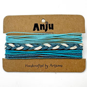 Weave & Wander Sky & Steel Trio Bracelet Set