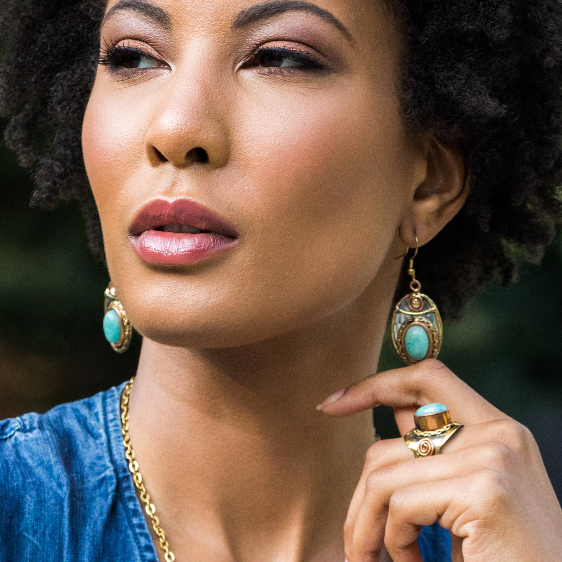 Semi Precious Stone Earrings Prepack With Slotted Display