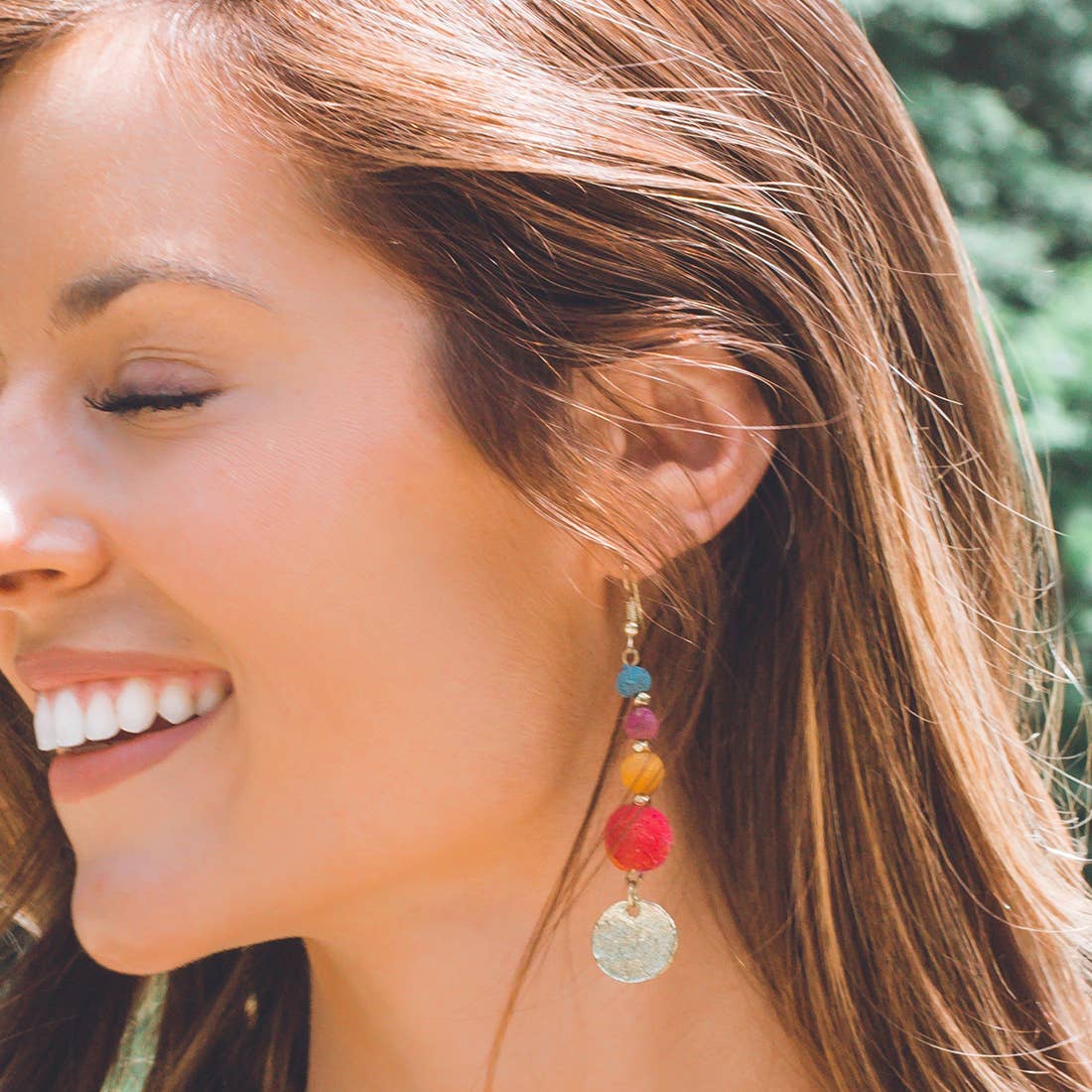 Aasha Hammered Disc Earrings