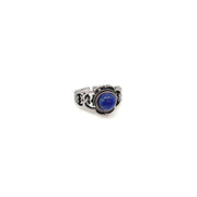 Tanvi Collection Ring - Silver Clover with Lapis
