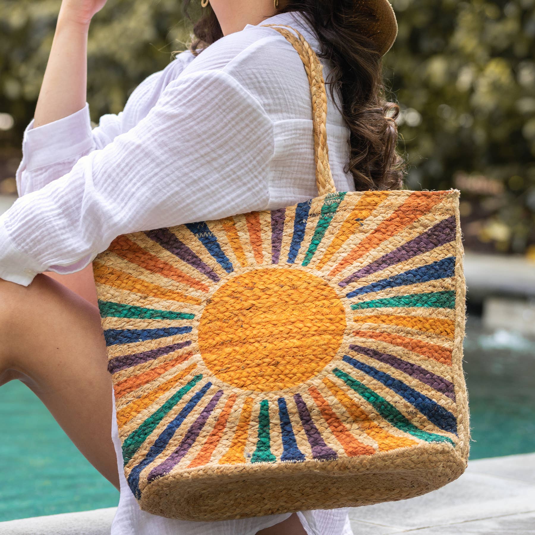 Capri Jute Bag with Tropical Prints