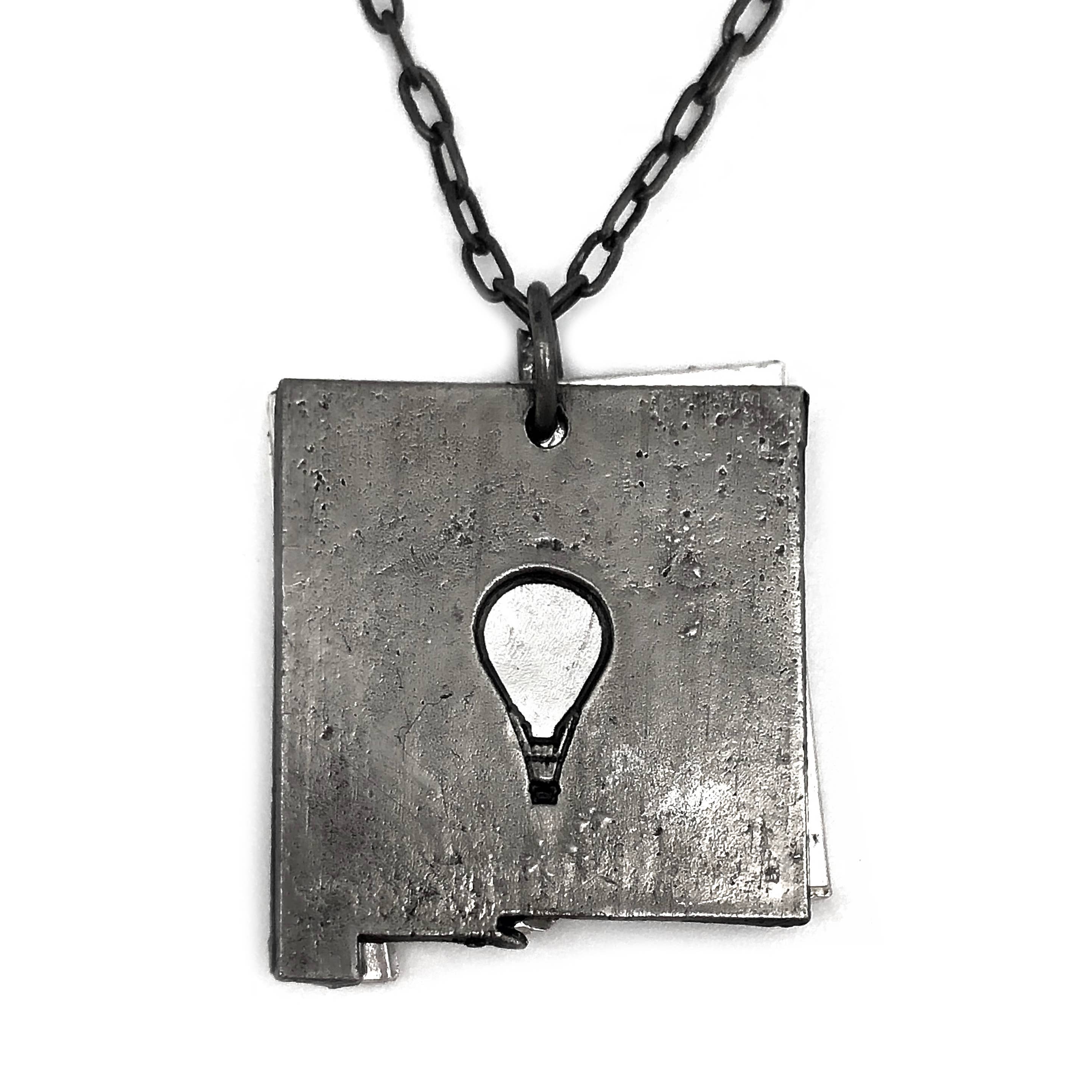 Home State Jewelry - New Mexico & Hot Air Balloon Necklace