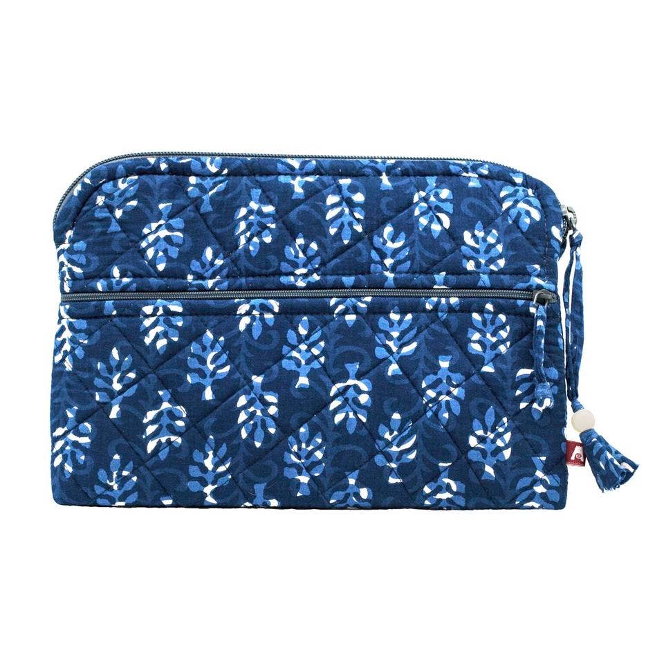 Indigo Palms Tablet Sleeve - Block Printed Organic Cotton