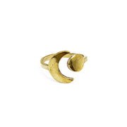 Handcrafted Gold Plated Brass Celestial Ring