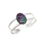 Kashi Semiprecious Stone Cuff Bracelet - Ruby Zoisite