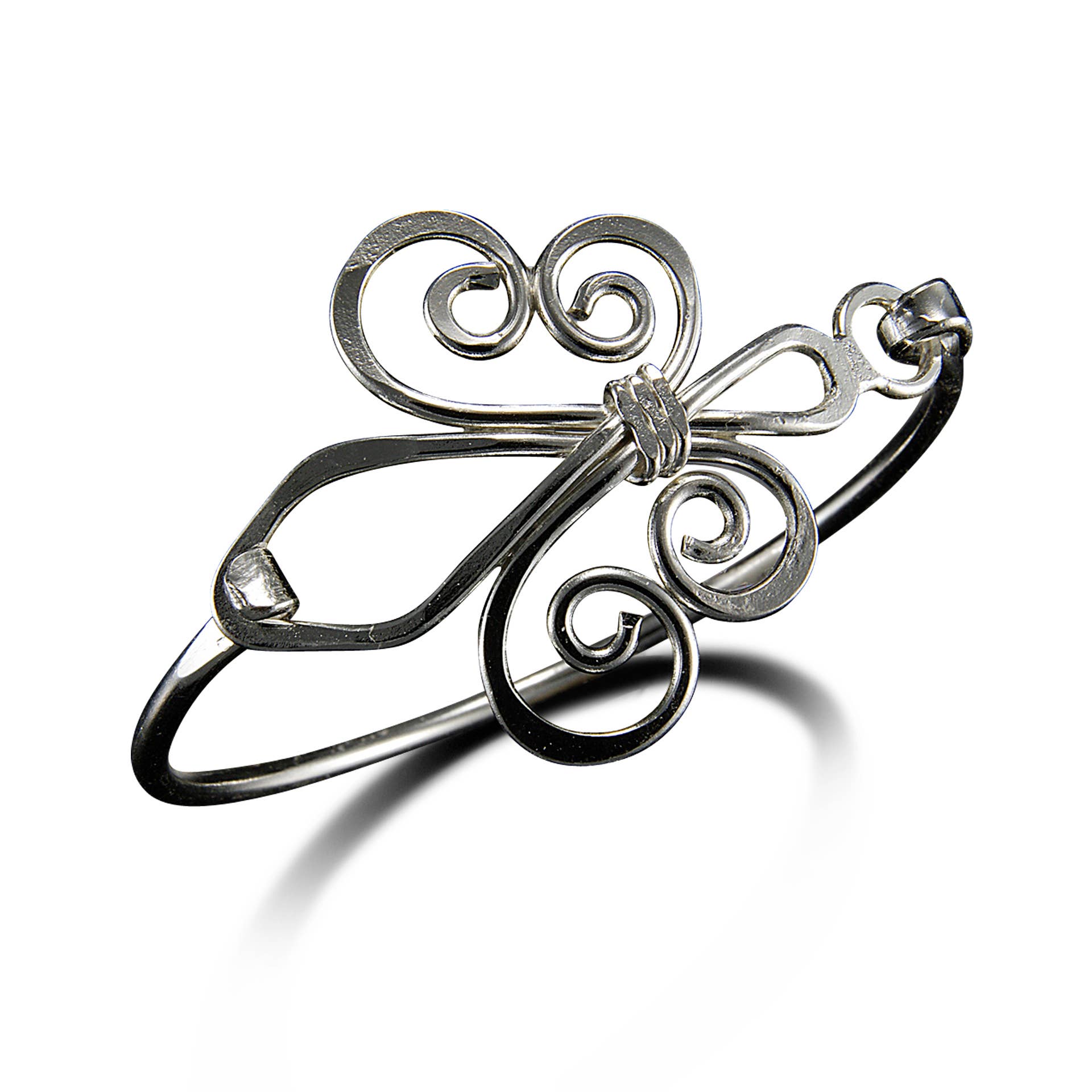 Silver Plated Bangle - Fleur de Lis