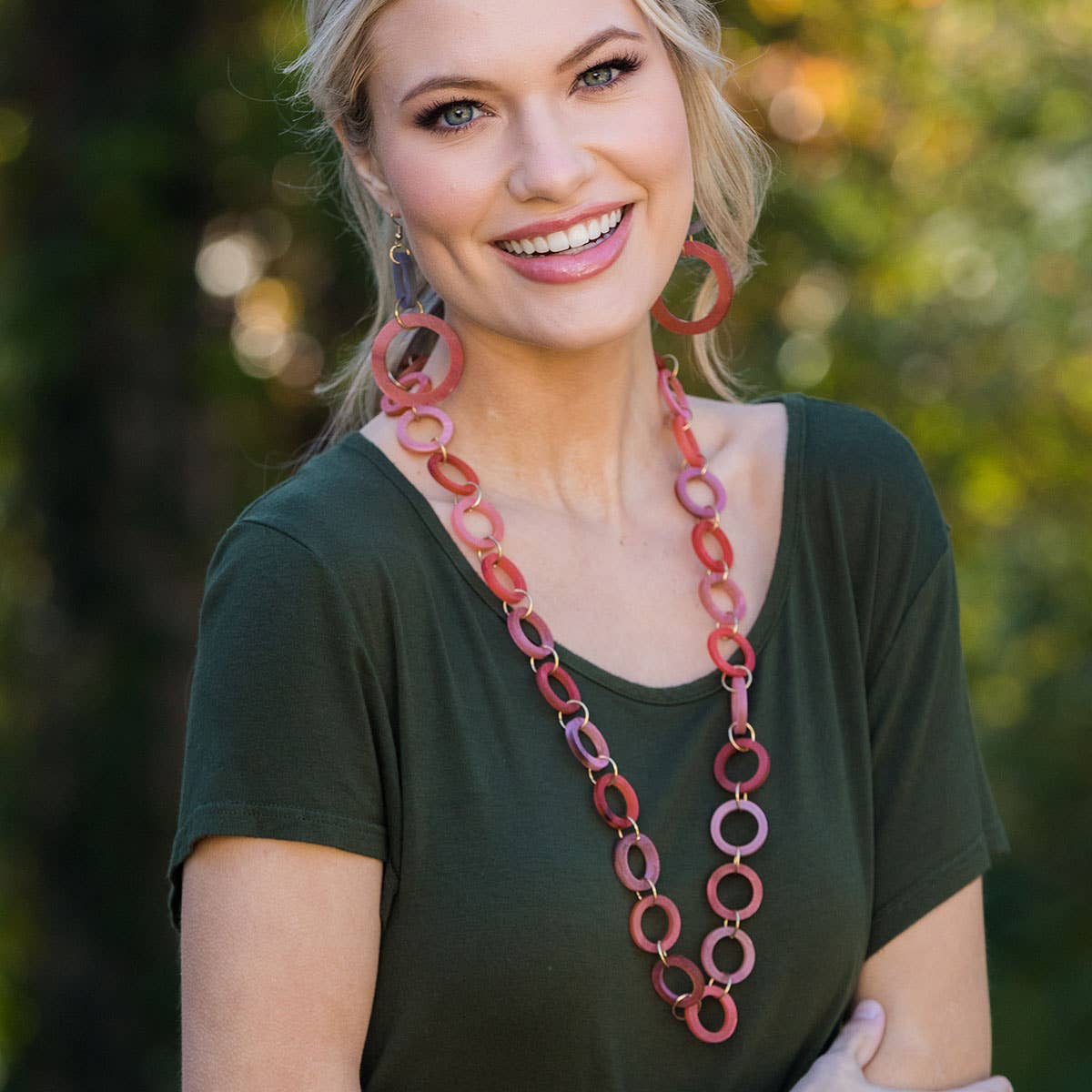 Omala Rosy Cheeks Collection Necklace - Small Open Rings