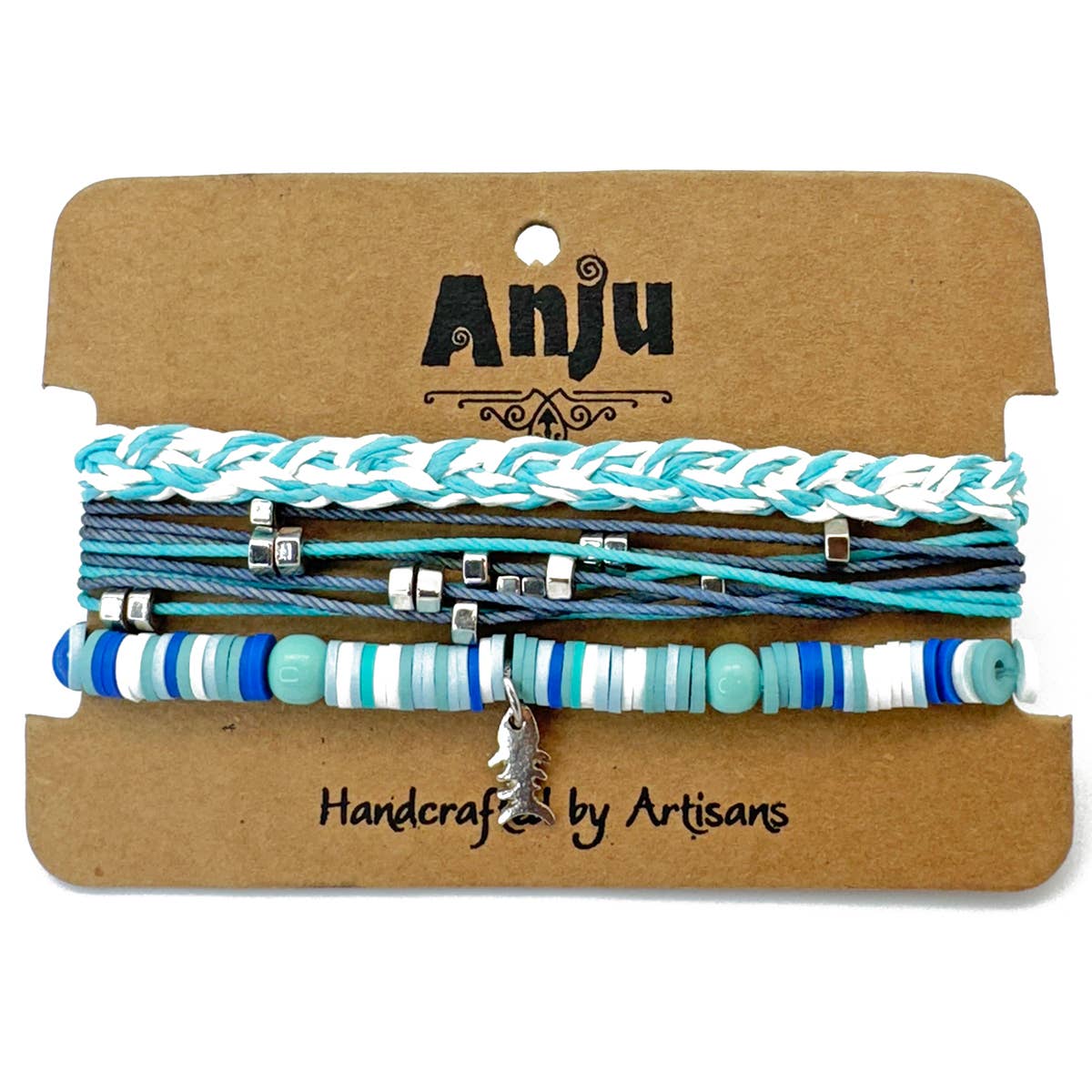 Weave & Wander Aqua Tides Trio Bracelet Set