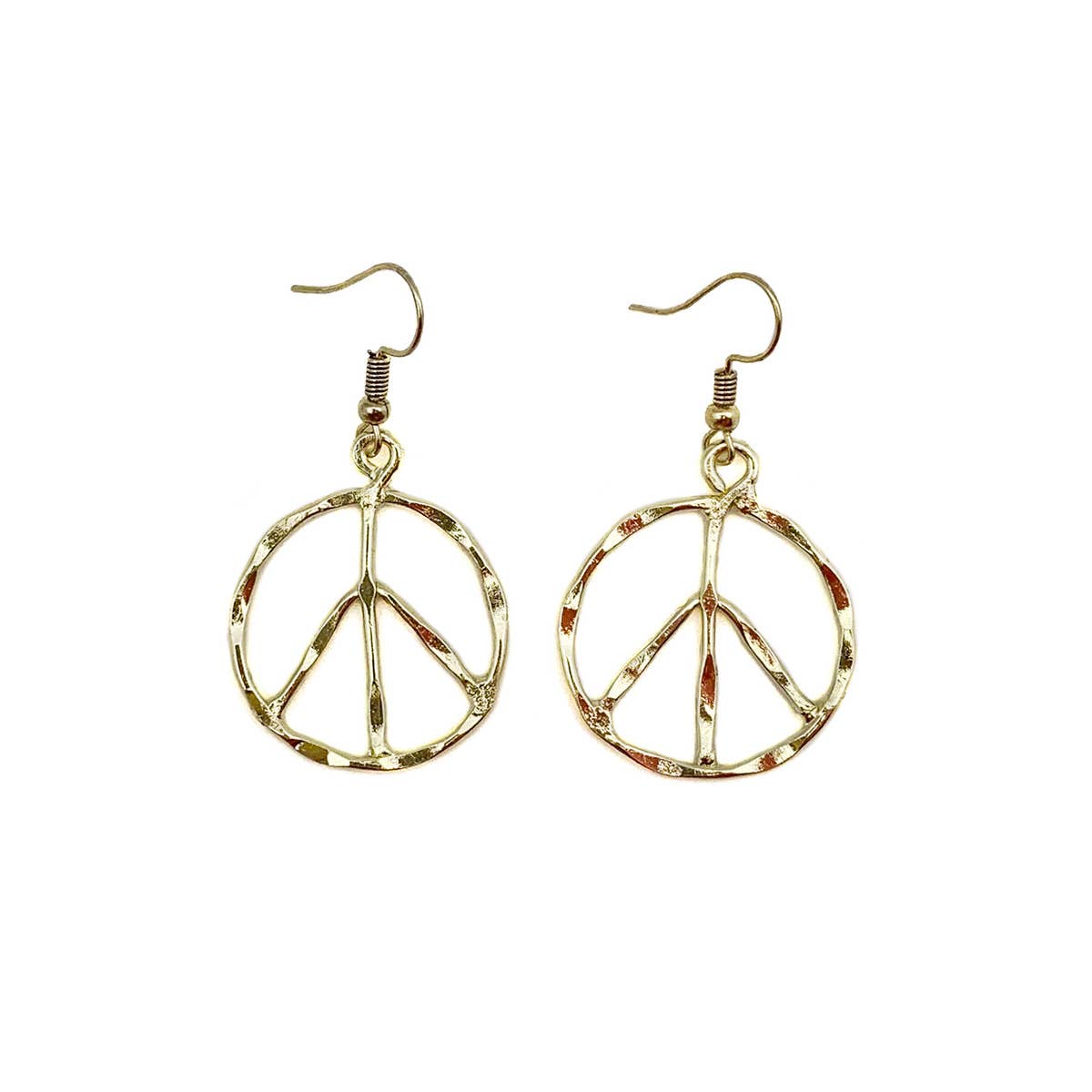 Gold Plated Earrings - Smaller Size Peace Sign