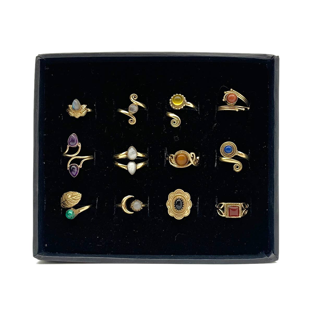 Tanvi Collection Ring Prepack - 12 Gold Rings in a Box