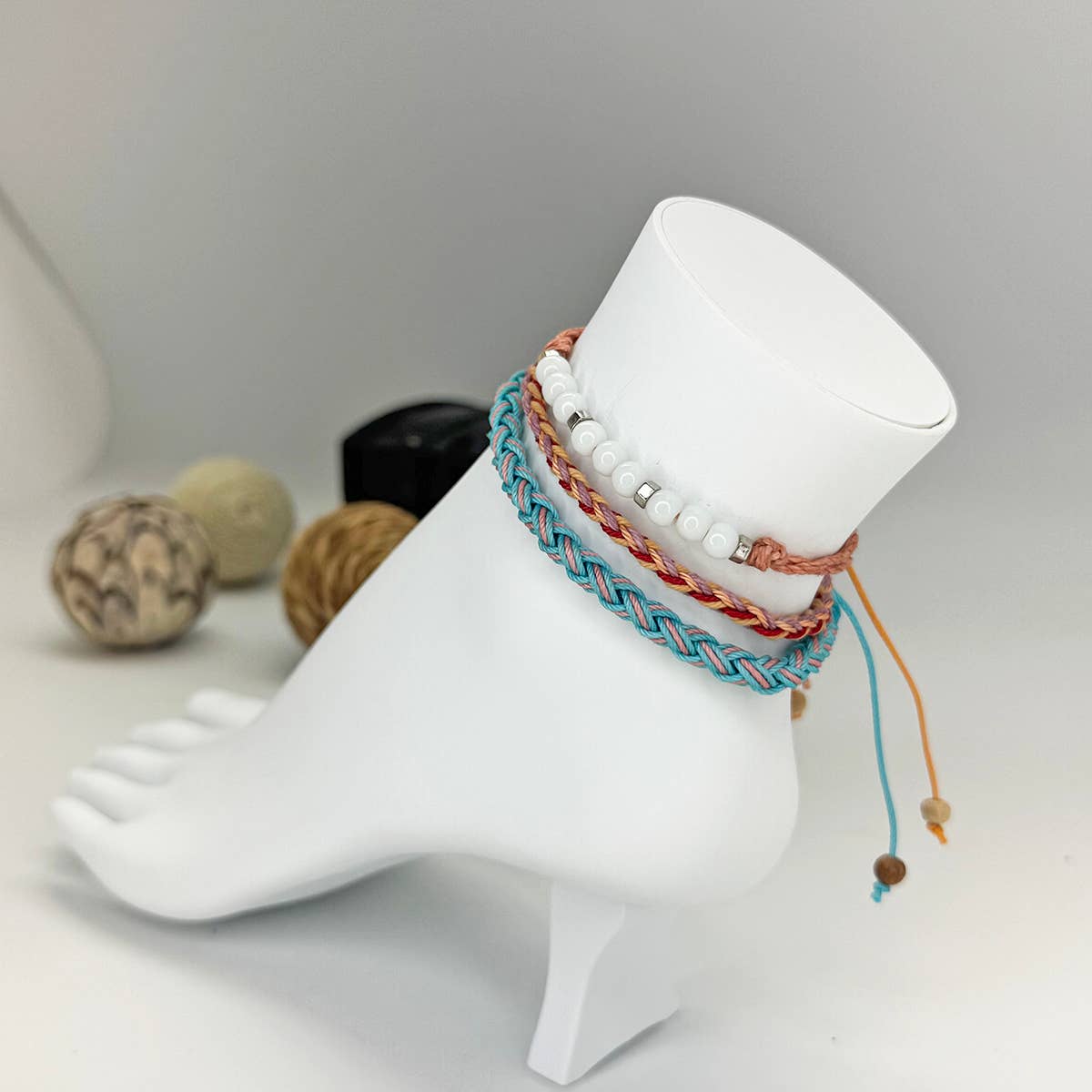Weave & Wander Rainbow Sands Trio Anklet