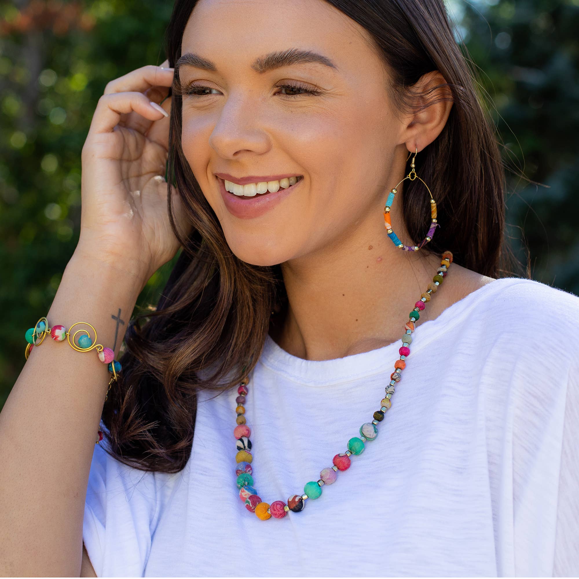 Aasha Beaded Kantha Handcrafted Necklace