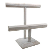 Medium Dual Hexagon T-Bar Wooden Display - White