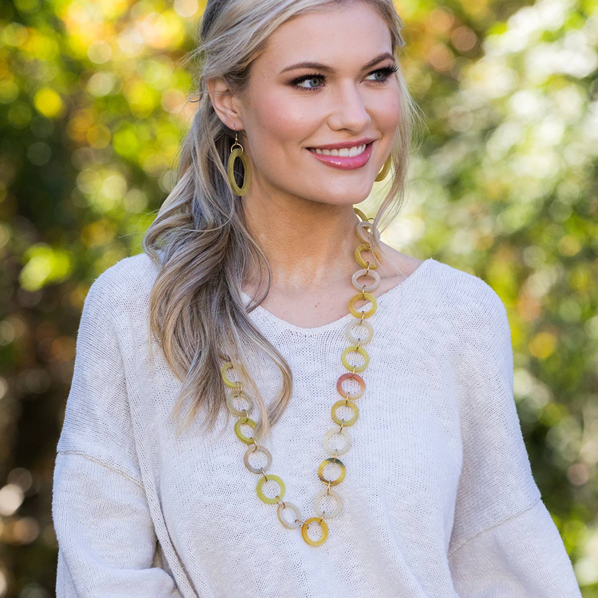 Omala Citrus Sunshine Collection Necklace - Small Open Rings