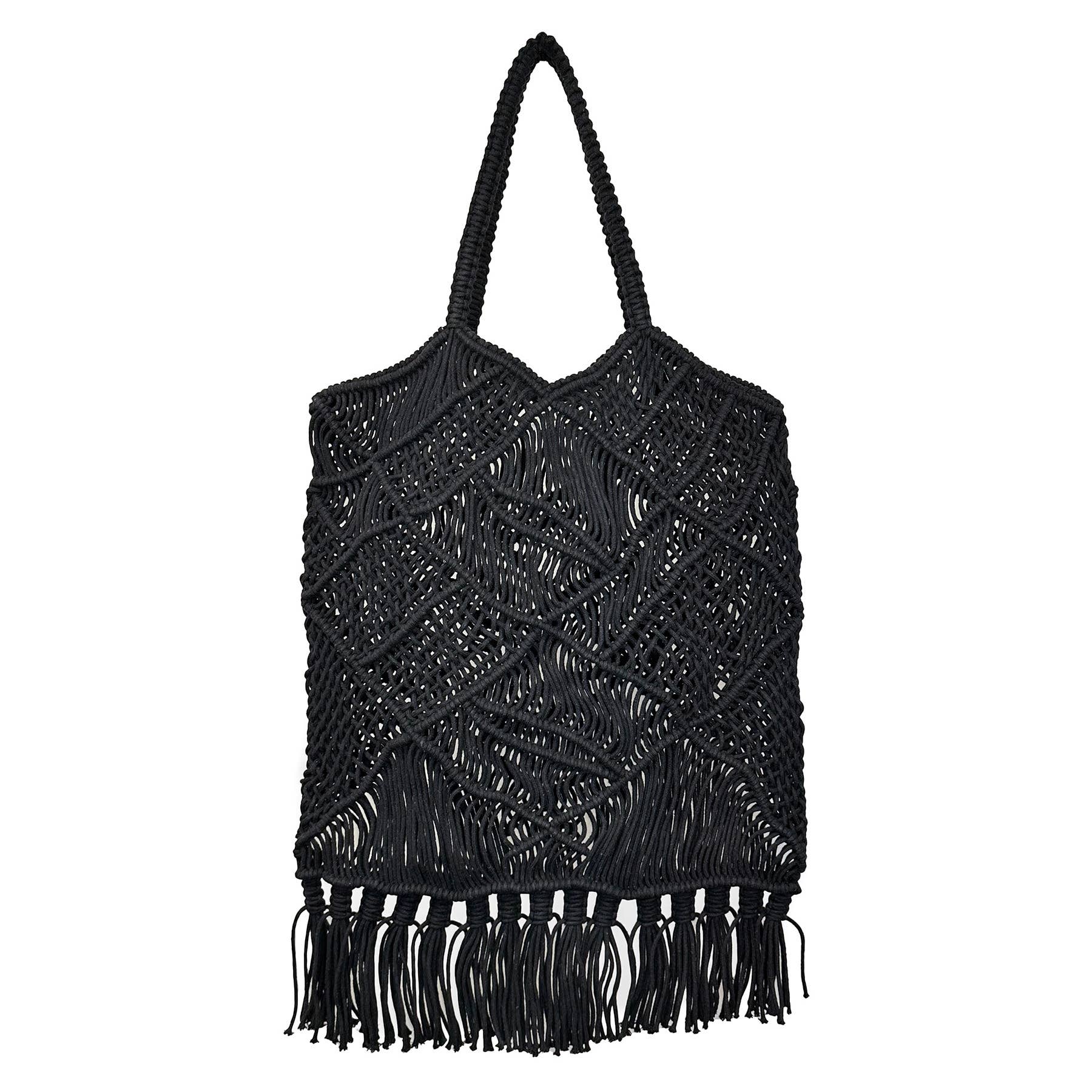 Adira Woven Cotton Macrame Large Fringe Bags