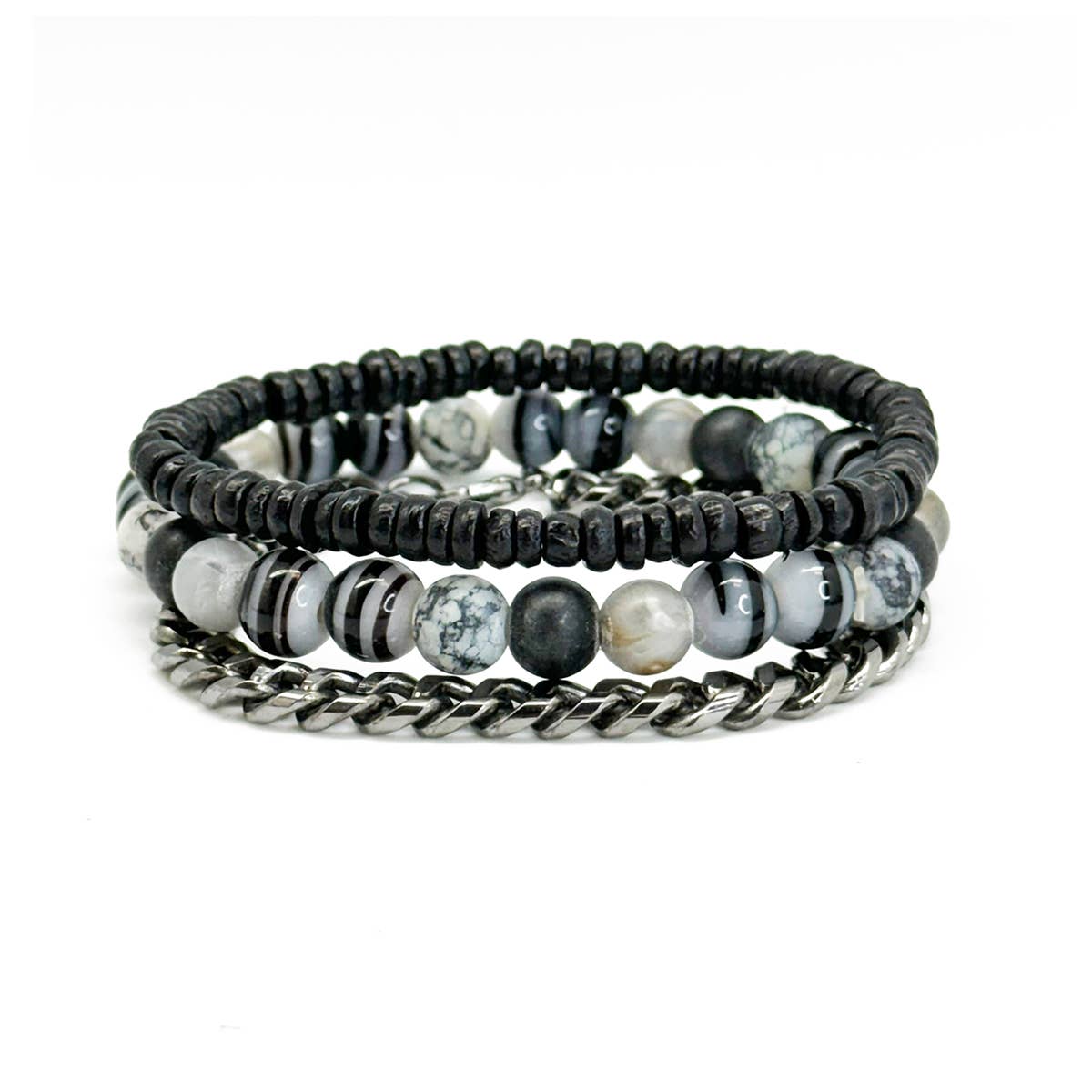 Aadi Shadow Wood Bracelet Trio Set