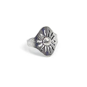 Handcrafted Silver Plated Brass Sunburst Ring