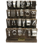Silver Cuff Bracelet Prepack - 24 Cuffs and a Wooden Display
