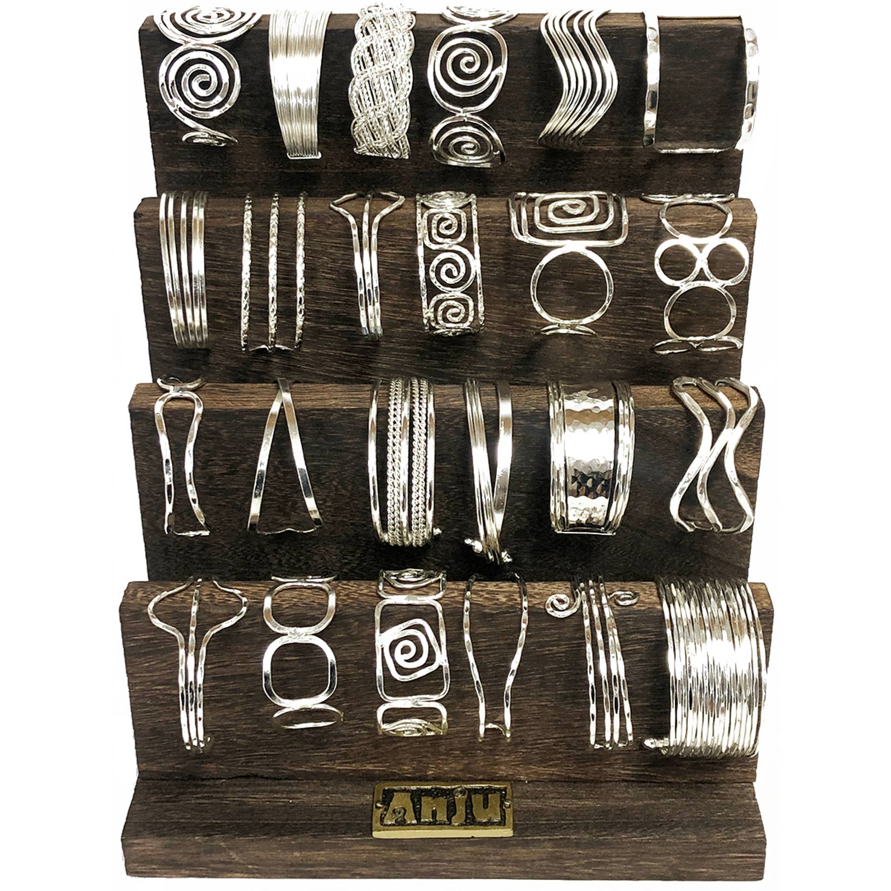 Silver Cuff Bracelet Prepack - 24 Cuffs and a Wooden Display