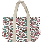 Handcrafted Canvas Bag with Block-Printed  Coral Reef