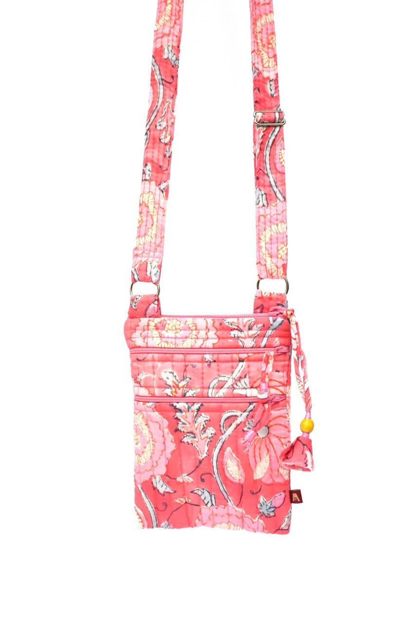 Peony Bloom Hipster Bag - Block Printed Organic Cotton